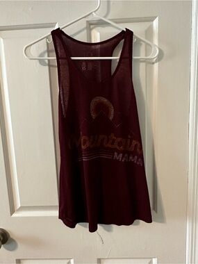 Vintage Burgundy Graphic Mountain Mama Tank Top